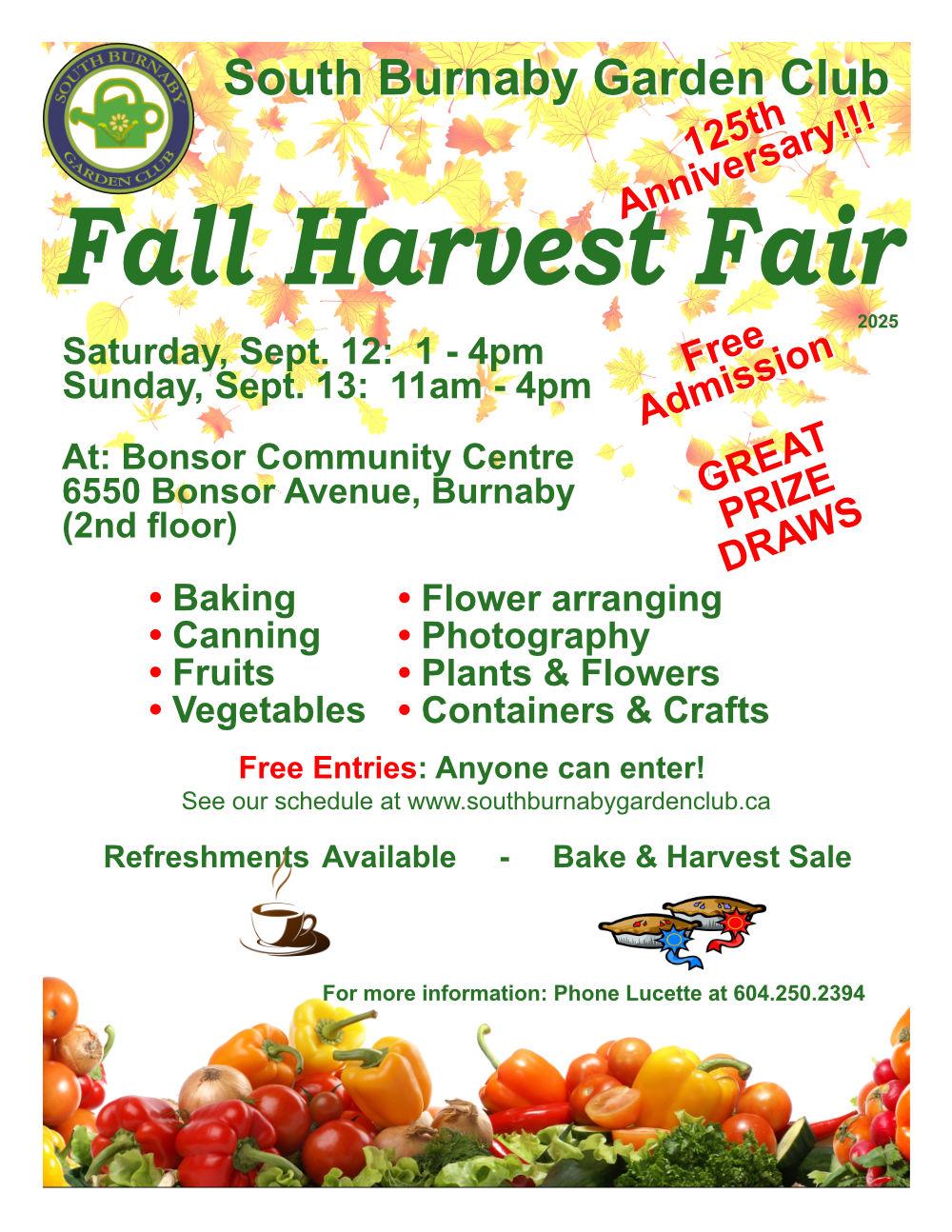 South Burnaby Garden Club's Fall Harvest Fair